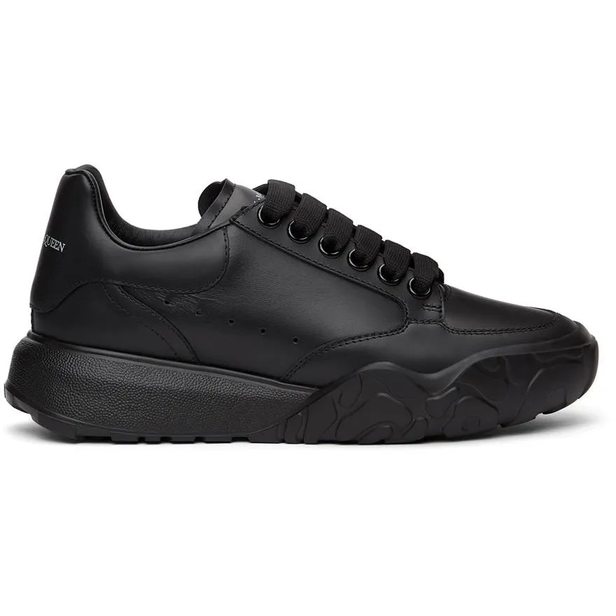 Alexander McQueen Black Court Trainer Sneakers