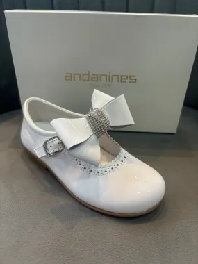 Andanines Occassion Shoe White Patent 201868