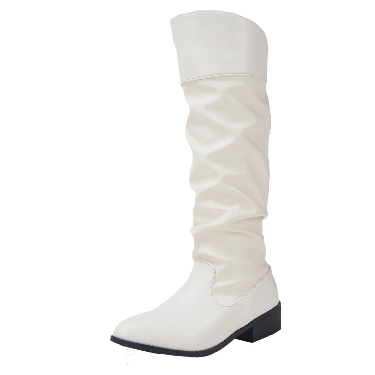 Autumn Winter Long Canister Boots Chunky Heel High Boots Women Leather Boots