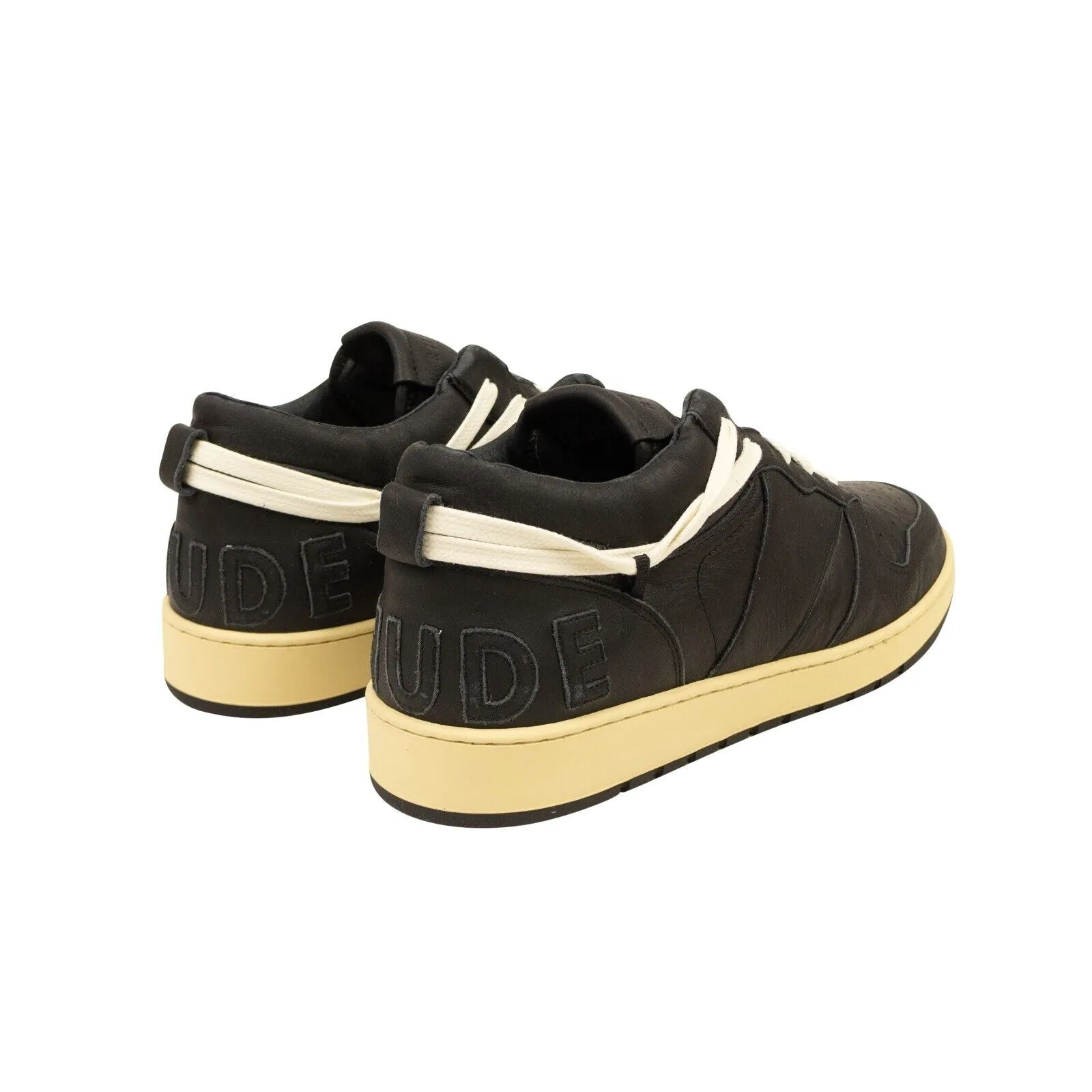 Black Leather Rhecess Low Top Sneakers