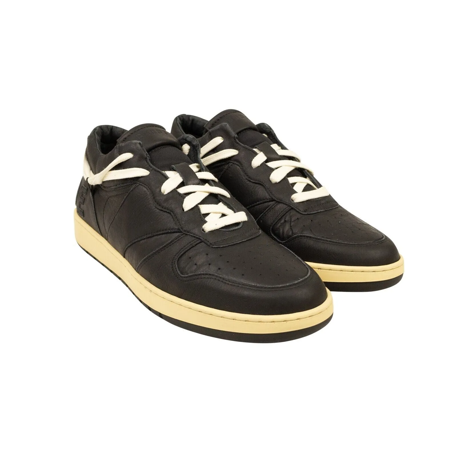Black Leather Rhecess Low Top Sneakers