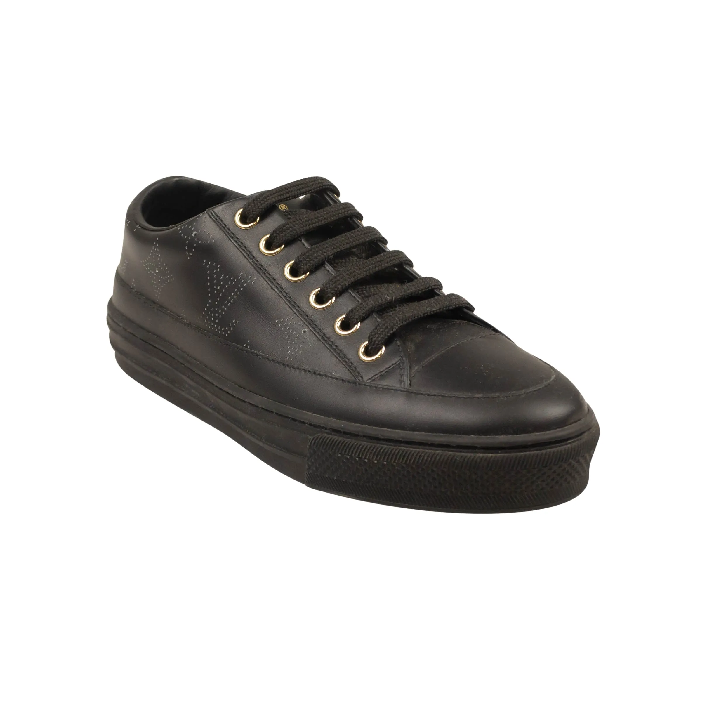 Black Leather Stellar Low Top Sneakers