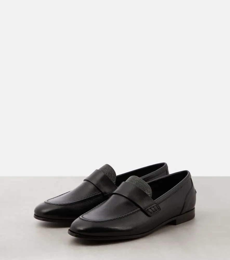 Brunello Cucinelli Monili leather loafers