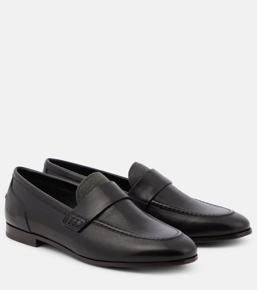 Brunello Cucinelli Monili leather loafers