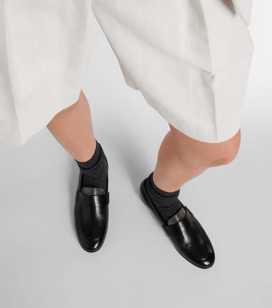 Brunello Cucinelli Monili leather loafers