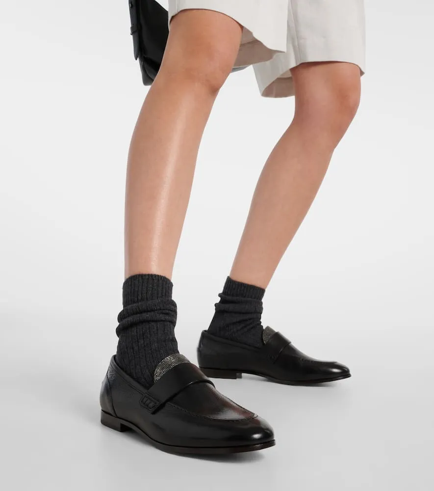 Brunello Cucinelli Monili leather loafers