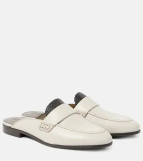 Brunello Cucinelli Monili leather mules