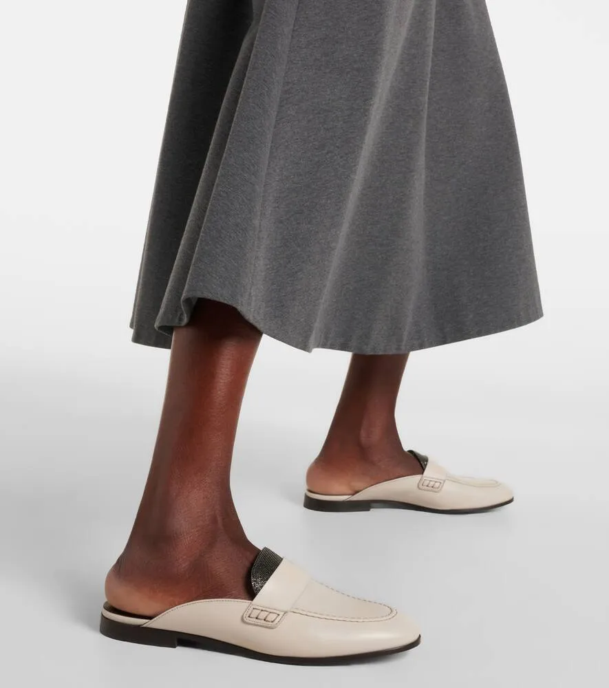 Brunello Cucinelli Monili leather mules