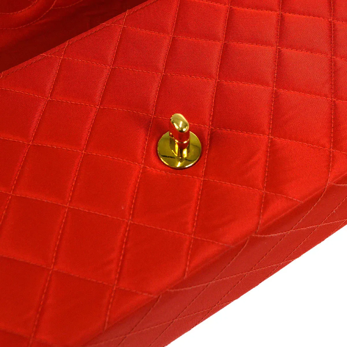 CHANEL 1994-1996 Classic Single Flap Medium Red Nylon 56465