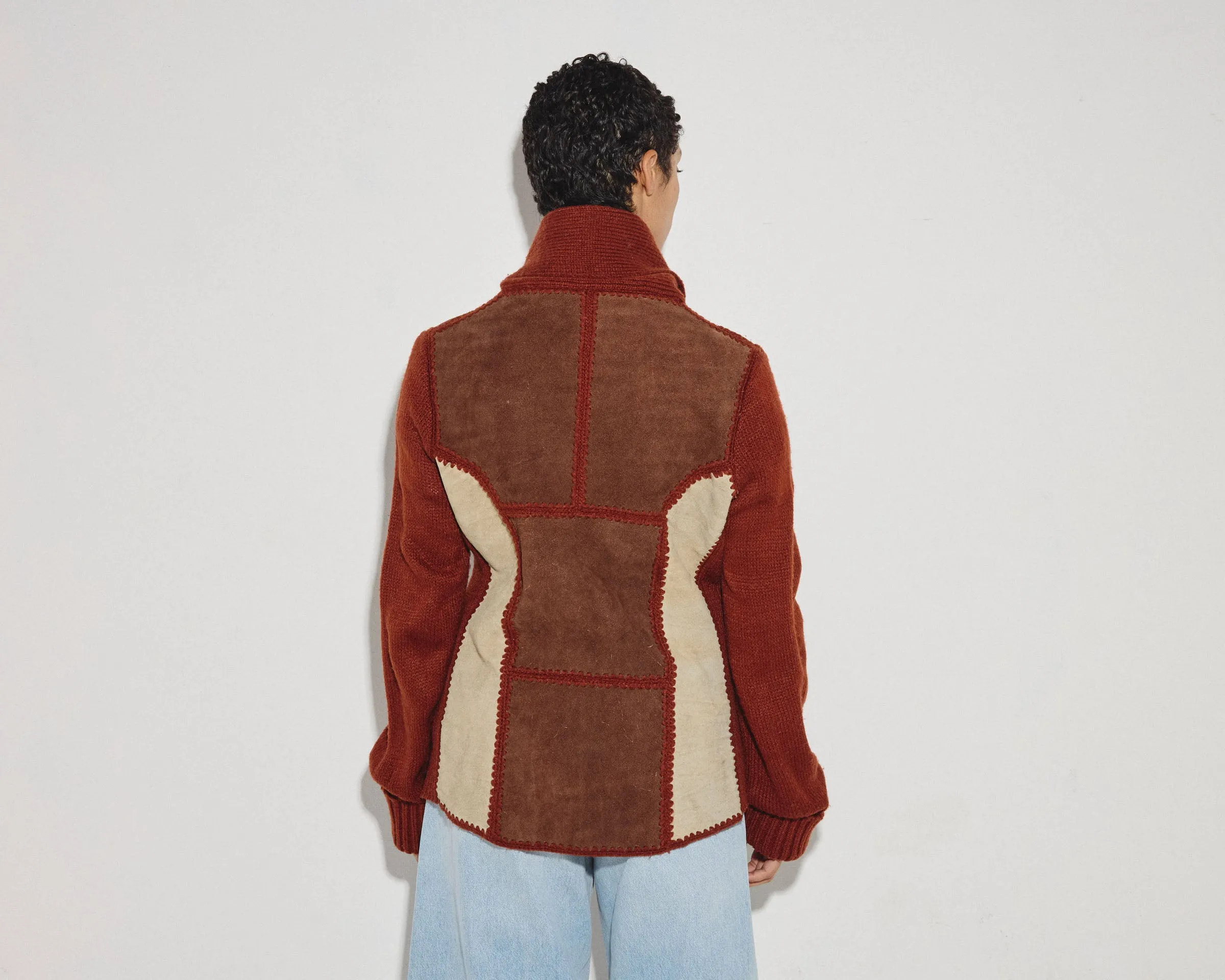 KNIT   SUEDE JACKET