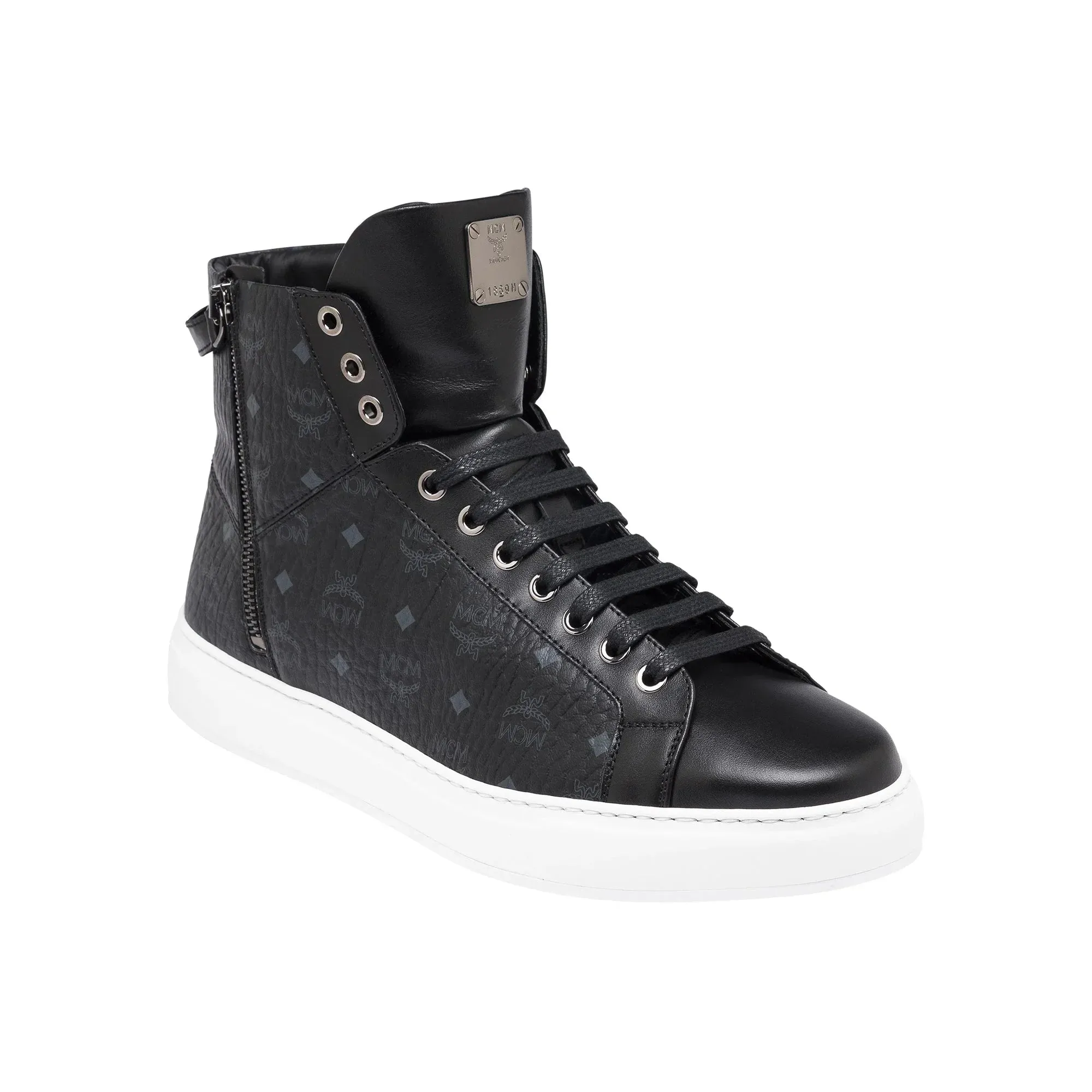 MCM Mens Classic High-Top Sneakers in Visetos