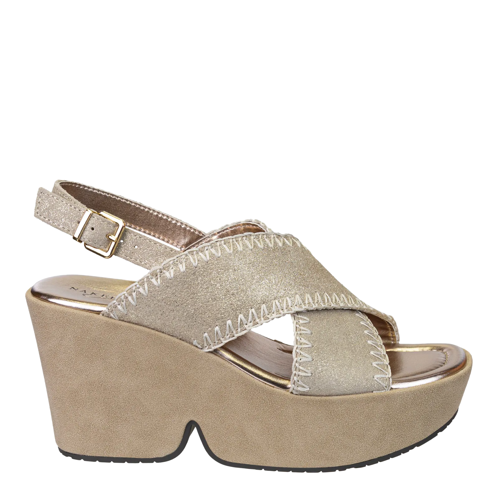 NAKED FEET - TOFINO in GOLD Heeled Sandals