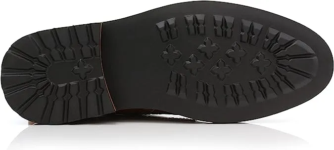 Orchid&Brown Woolen and Leather Lace-up Fashion Chukka Boots with Zipper Closure