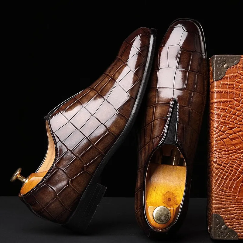 Stylish Mens Formal Oxford Shoes High Quality PU Leather Dress Business Wedding Style Groomsman Pointed Toe Mens Shoes