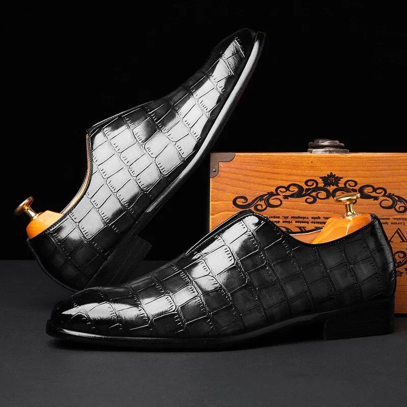 Stylish Mens Formal Oxford Shoes High Quality PU Leather Dress Business Wedding Style Groomsman Pointed Toe Mens Shoes