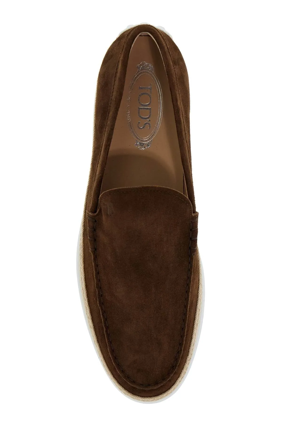 SUEDE SLIP-ON WITH RAFIA INSERT