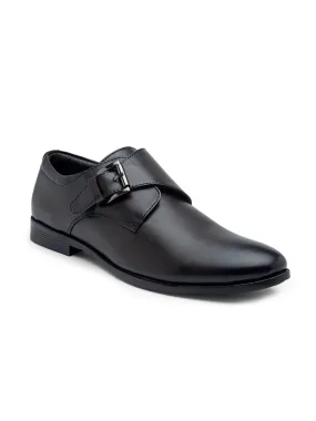 Teakwood Men Deep Brown Solid Genuine Leather Formal Single Strap Monks