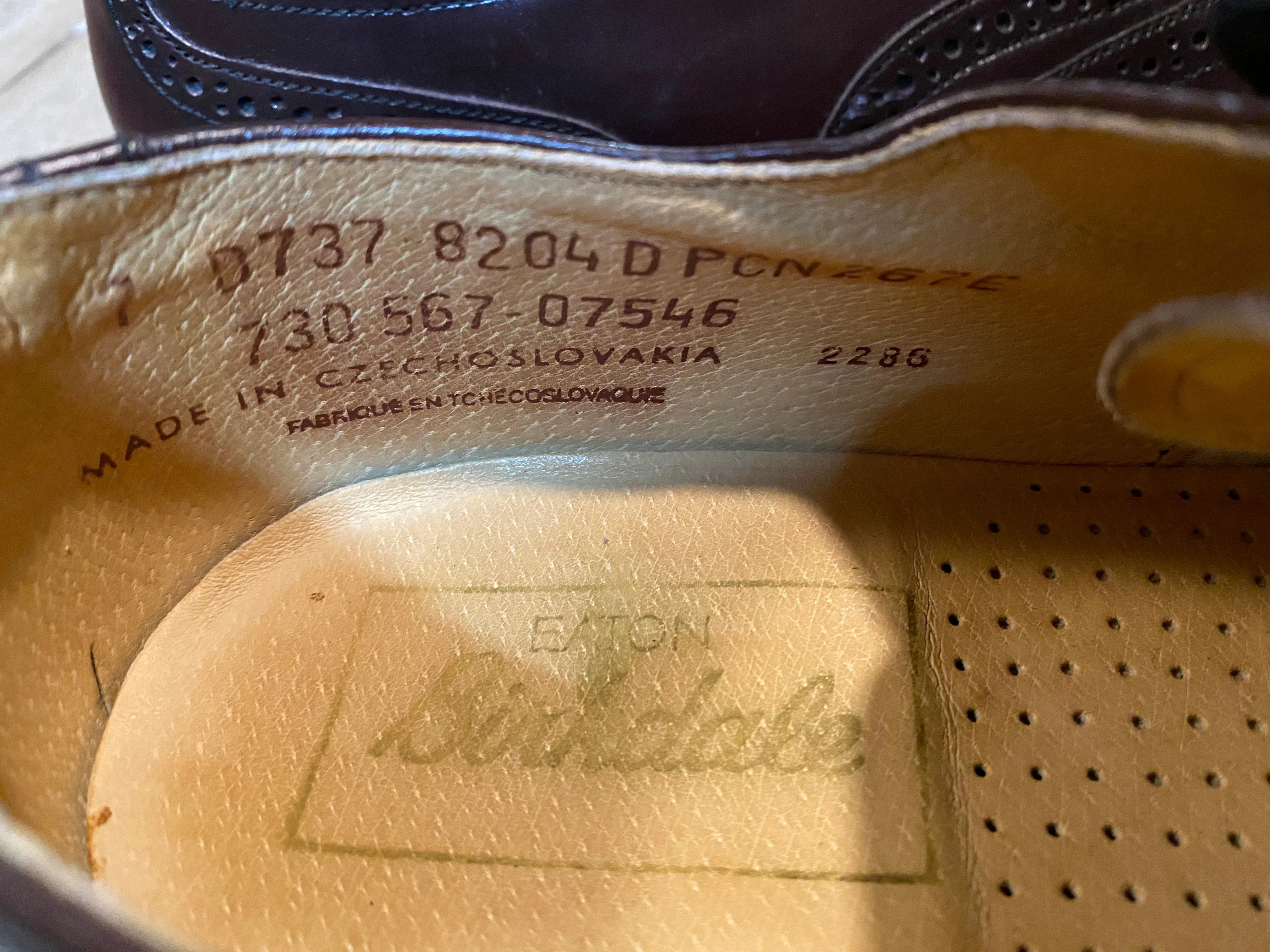 Wingtip Brogue Eaton Birkdale Oxford Shoes 7M 39/40 (Czechoslovakia)